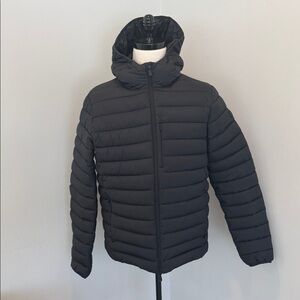 SAVE THE DUCK Men's Black Hooded Puffer Jacket